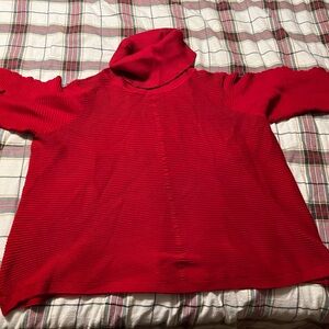 (Brand not familiar) Red Plus Size Turtleneck Sweater